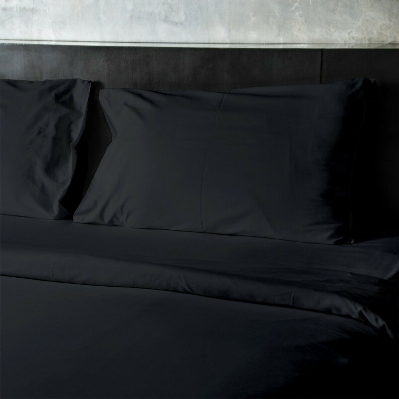 Ensemble de draps en microfibre Luxury Hotel Comfort, Ensemble de draps pour grand lit + un drap-housse , Noir