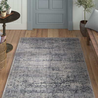 Tapis oriental bleu et gris Lanett
