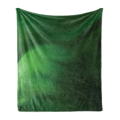 Ambesonne Forest Green Fleece Throw Blanket Green Ombre Effect Forest Green Pale Green