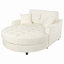 Chaise longue rembourrée avec siège capitonné et coussins amovibles pour le salon