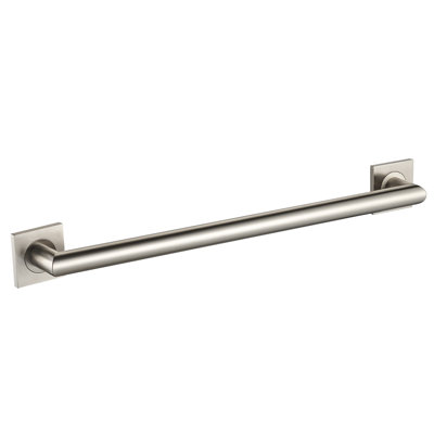 30" Wall-Mounted Crater Grab Bar - Brushed Nickel, Premium Brass Construction, Installation Hardware Included