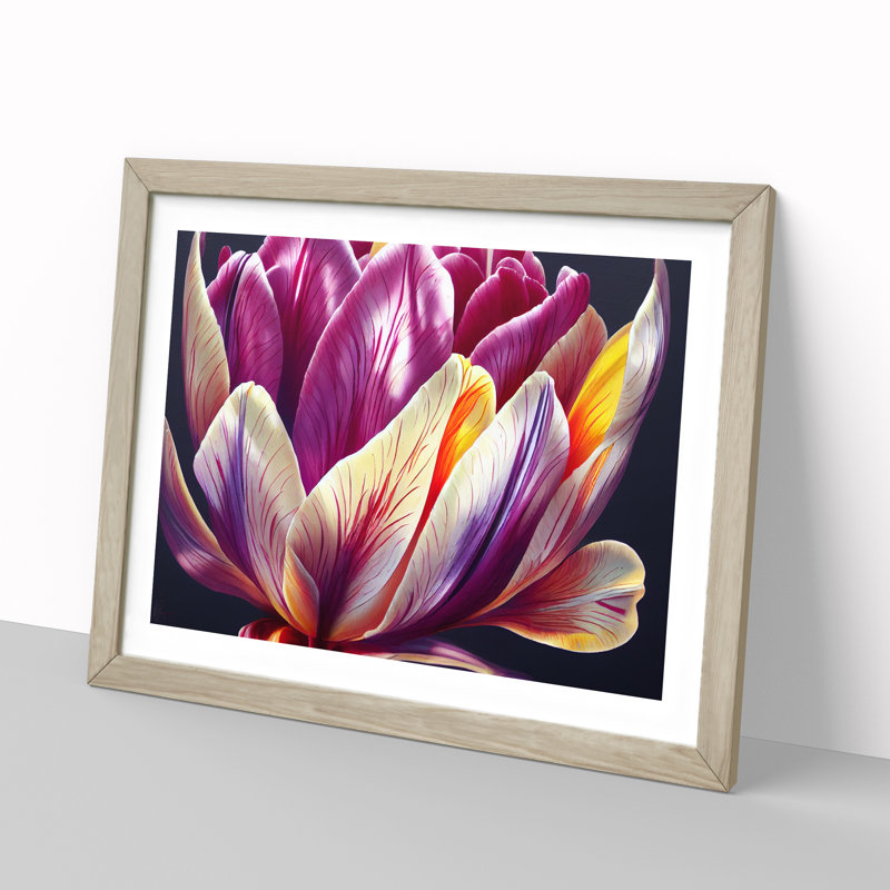 Beaming Flower - Framed Print, Oak