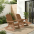 HDPE Outdoor Folding Adirondack Rocking Chair With Retractable Ottoman