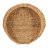 Round Woven Basket with Handles in Handwoven Water Hyacinth and Metal Frame