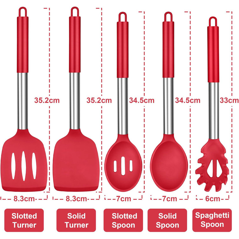 LIFEWITA 5 Utensil Set, Red