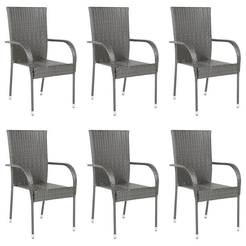 Alirra Stacking Patio Dining Armchair, Grey