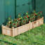 Jardinière en bois surélevée pour jardin rectangulaire avec trous de drainage, naturel