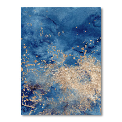 Abstrait classique bleu et or II - peinture sur toile