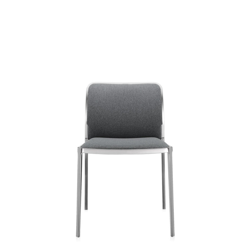 Audrey Soft Armchair, Lycra Beige, Polished Aluminum