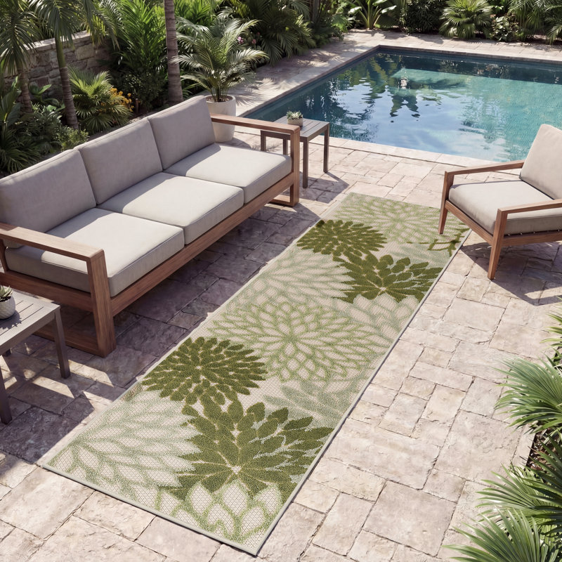 Aril Floral Indoor/Outdoor Area Rug, Runner 2'3" x 8'