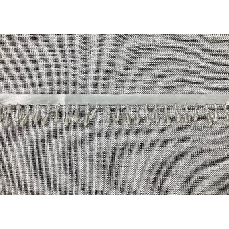 White/Clear Lucite Crystal Beaded Fringe 1.5" Width Trim Sold By The Yard