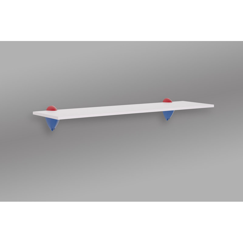 Bracket Shelf, 3.38" H x 24" W x 7.06" D, Blue/Red