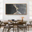 Impression sur toile encadrée, anneaux d'arbre gris et effet grain de bois-100937260-111695702