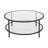 Sivil 36" Wide Round Coffee Table with Glass Top in Blackened Bronze-1958594351