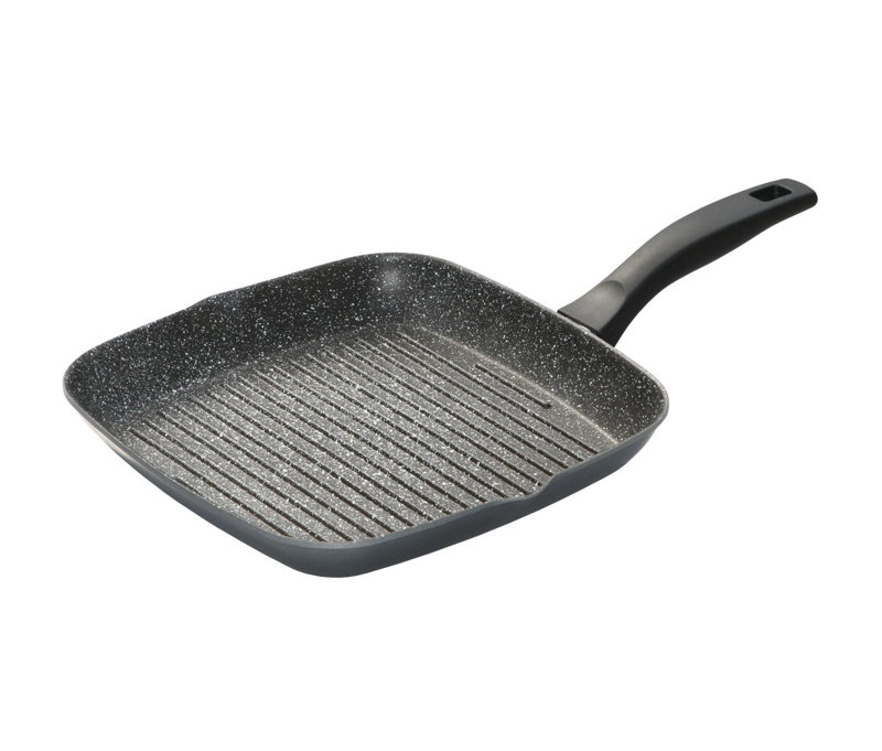 28cm Aluminum Grill Pan / Griddle Set, Black