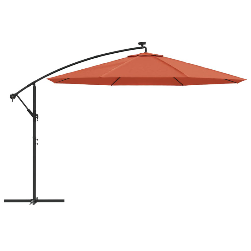 Gurganus 350cm Lighted Market Parasol, Terracotta