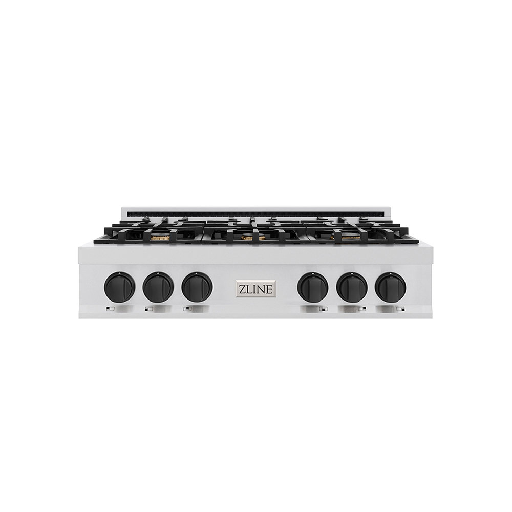ZLINE Autograph Edition 36 in. Legacy Gas Rangetop with 6 Burners and Porcelain Cooktop in Stainless Steel with Accents ZLINE 