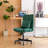 Green Velvet Criss Cross Armless Office Chair, With Wheels - Versatile For Home Office Meditation & Makeup-1717630738