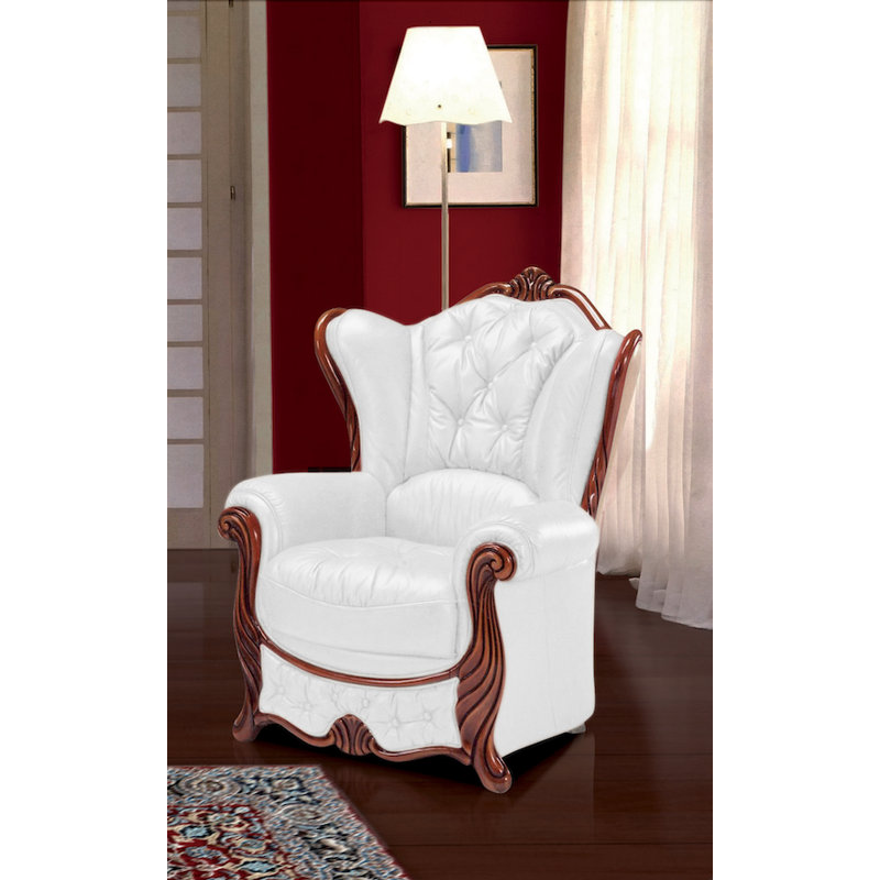 Dodgen Faux Leather Wingback Chair, White