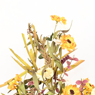 Arrangement floral de marguerite artificielle de 18 po de style campagne d'automne pour remplissage de vase, longues branches de fleurs en grappe de feuilles d'automne, centre de table de fête de mariage