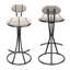 Tabourets de bar ronds en forme de S, ensemble de 2 tabourets de cuisine rembourrés en velours pour salle à manger (et rayés)-2139965167