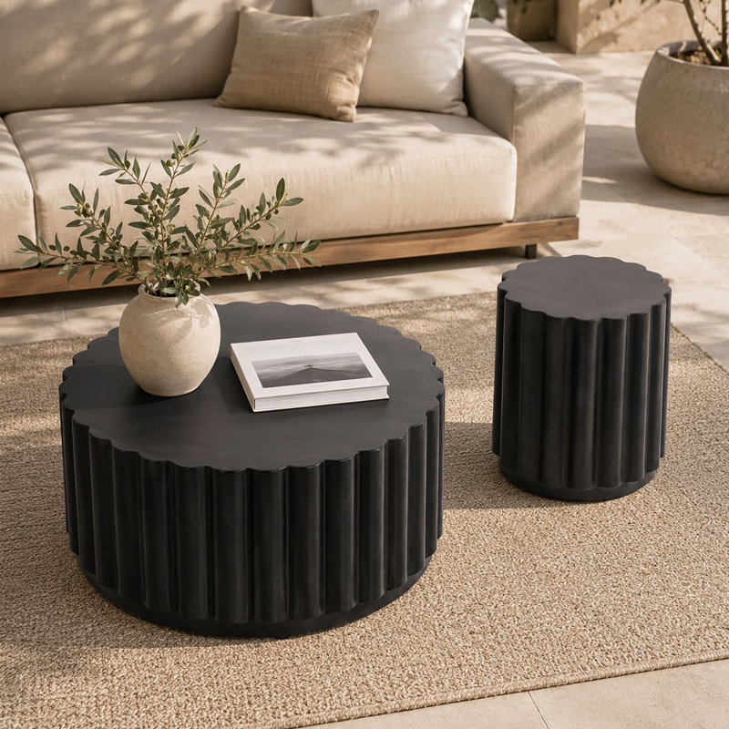 Deja 2-Piece Round Concrete Patio Table