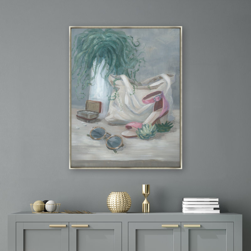 Spring Picnic Print by Helen Parker, 47.5" H x 37.5" W x 1.5" D, Glass Coat