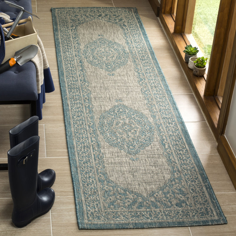 Amedee Performance Oriental Indoor/Outdoor Area Rug, Runner 2'3" x 10'