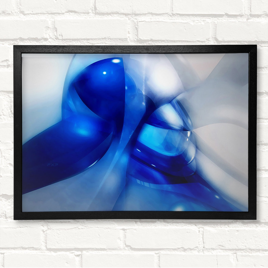 Gerahmtes Wandbild Liquid Blue Energy