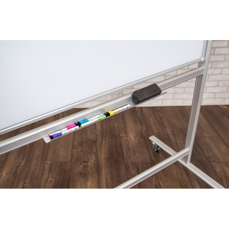 Freestanding Glass Reversible Magnetic Medium - 4' - 6' Glass Board, 72" x 51"