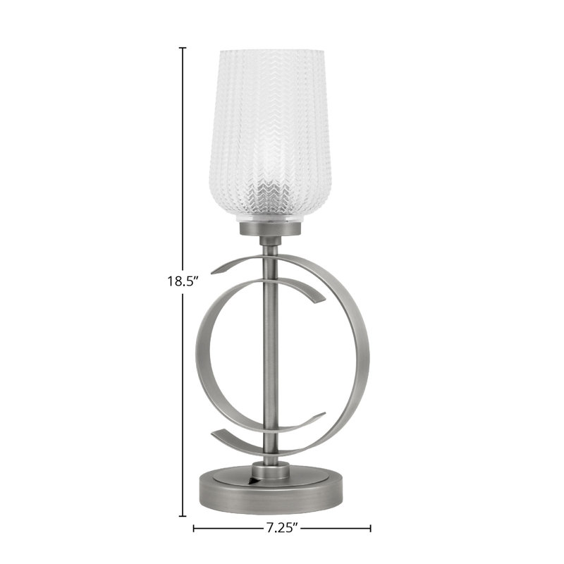 Lampe de table en acier inoxydable Jarran, Graphite, Transparent