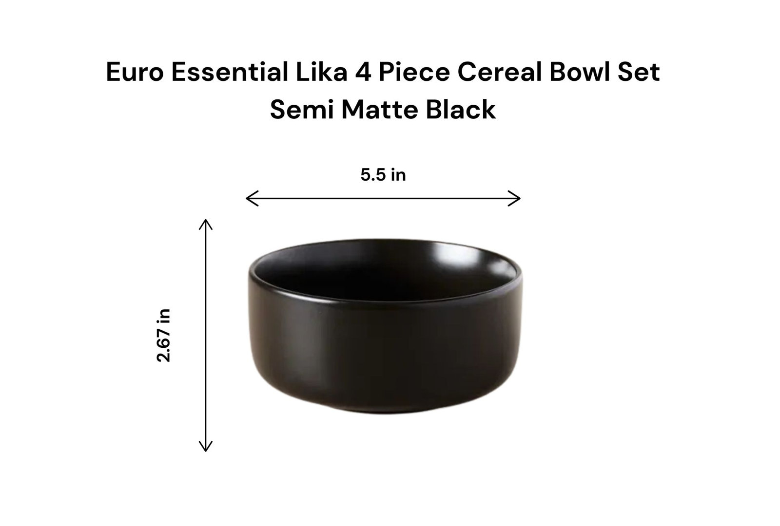 Stoneware Cereal Bowl, Black