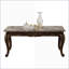 Table basse Gloria Cherry Finish avec plateau en marbre véritable - Centre de table spacieux, aucun assemblage requis