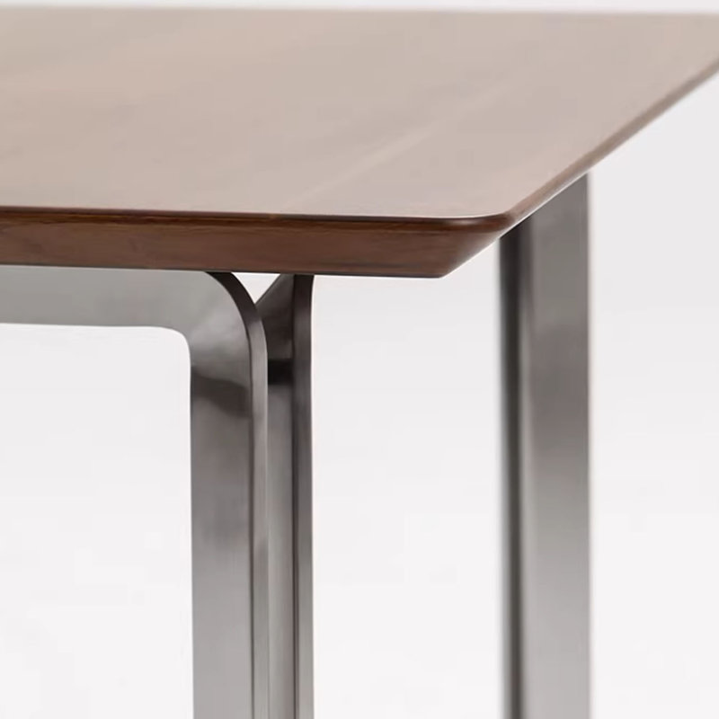 Simple and retro walnut square dining table