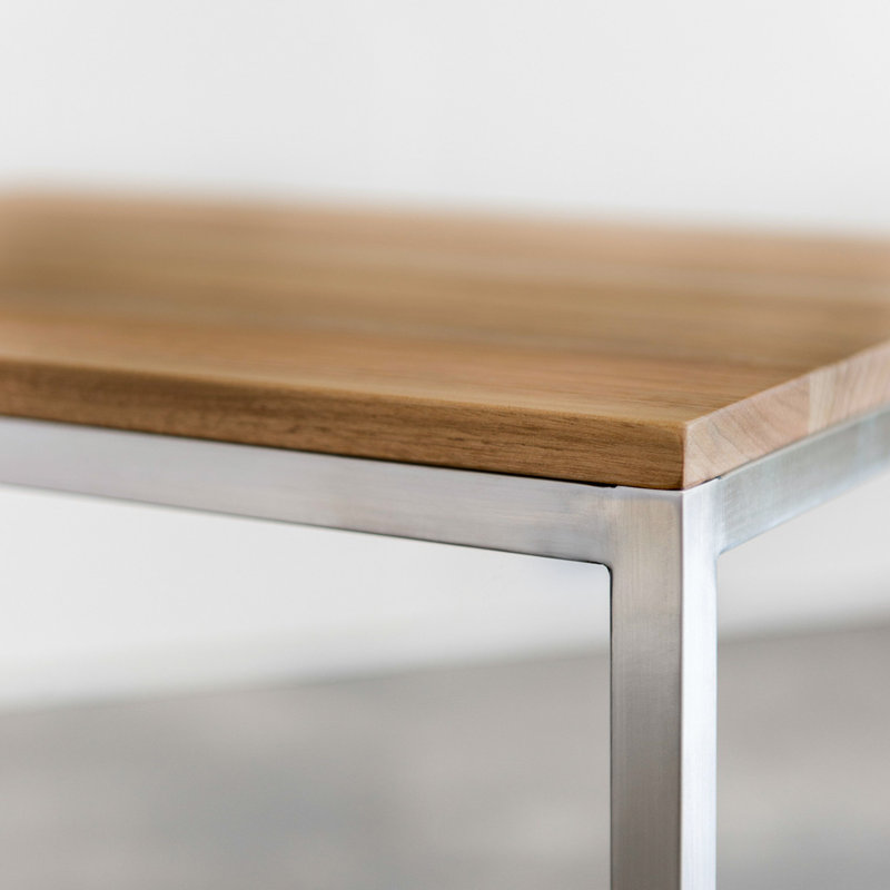 Solid Wood Top End Table, Light Walnut