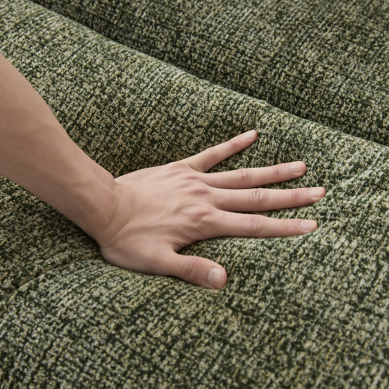 Surdimensionné 3 places compressé avec chenille, sans assemblage, peu encombrant pour les salons et les appartements confortables, 1 option de siège, appartement en chenille avec ressorts ensachés, confortable, économique,