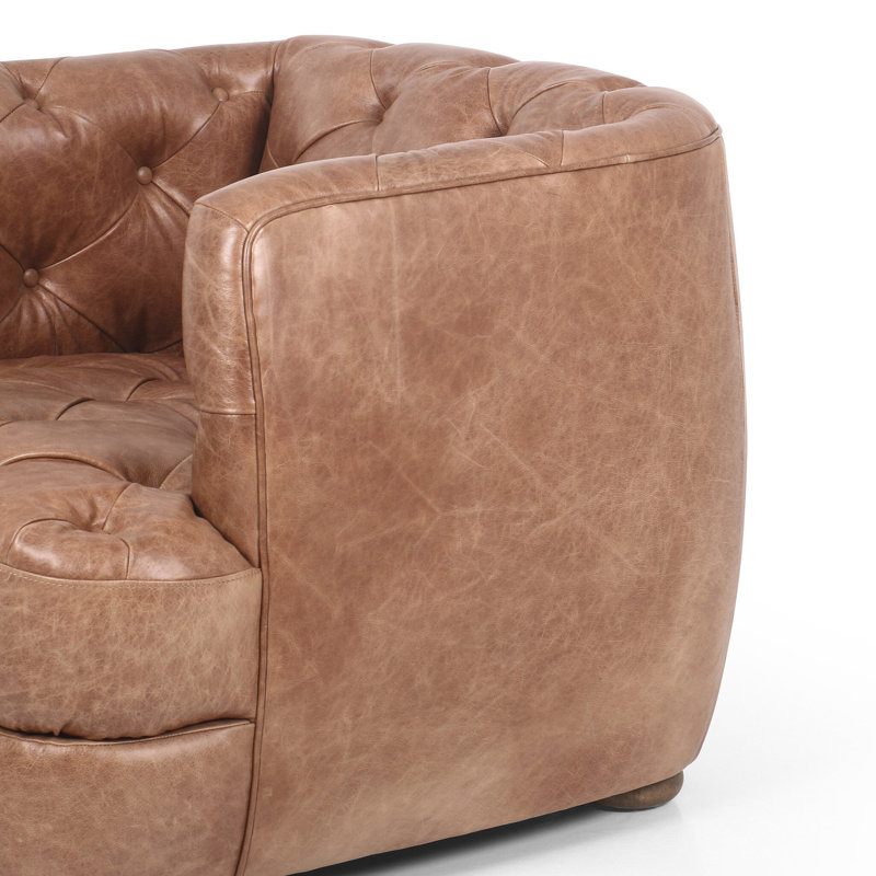 Paul Club Chair, Sanoma Chestnut Genuine Leather