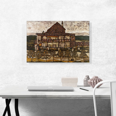 Maison avec bardeaux 1915 par Egon Schiele - reproduction d'art sur toile tendue