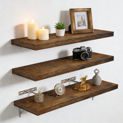3 Piece Wood Floating Shelf