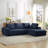 L-Shape Luxury Sectional Oversized Sofa,Mnimalist Design,Comfy Sleeper Couch-1916761579-1916761578