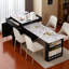 Îlot de cuisine 82,7 po de large avec table de salle à manger extensible et prise de courant-1065967011