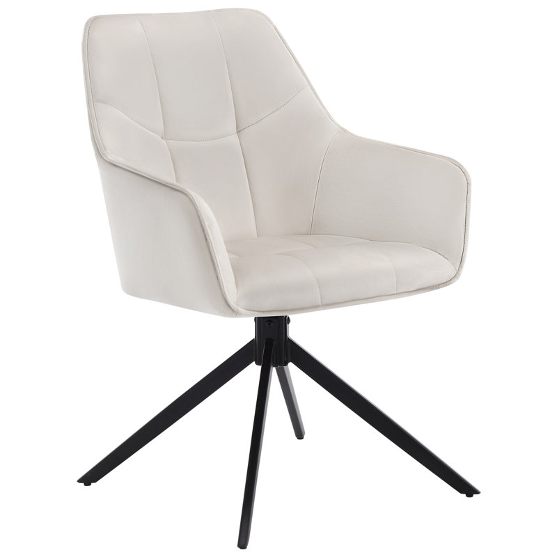 Zaytoune 47 cm H Velvet Armchair, 1, Cream velvet