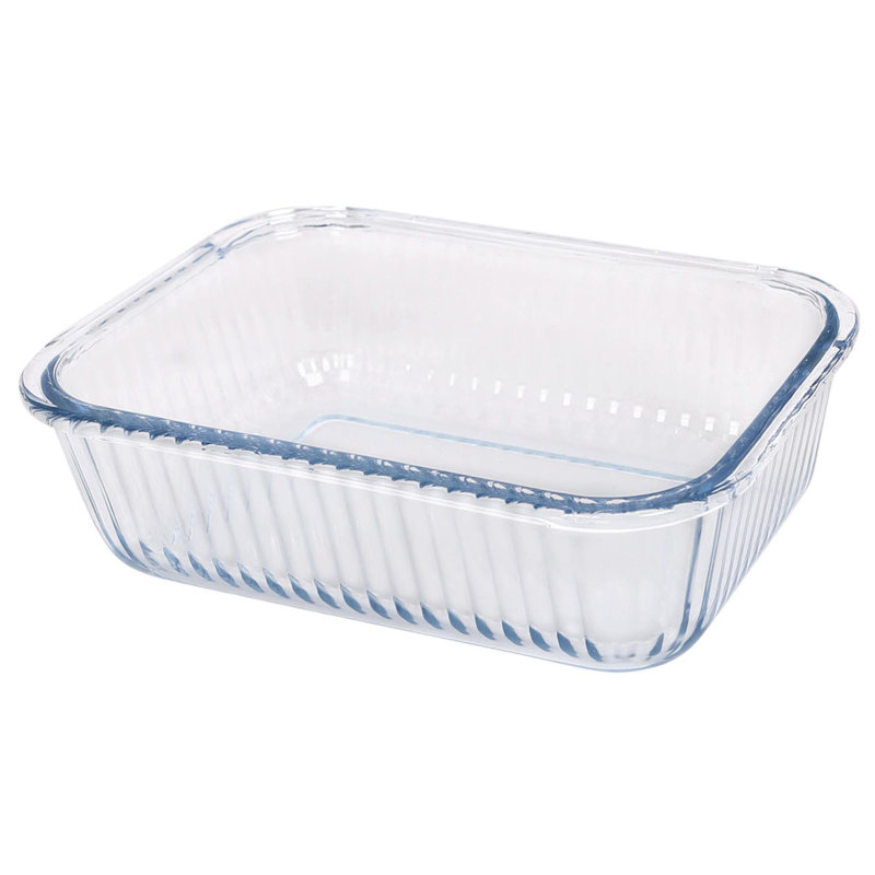 Argon Tableware - Optical Rectangular Glass Cake Baking Dish, 16.5cm x 22cm