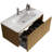 35.8'' Wall Mounted Single Bathroom Vanity with Ceramic Top