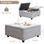 Massive banc de rangement carré, repose-pieds avec deux portes de rangement, table basse moderne Mid-Century-623101260