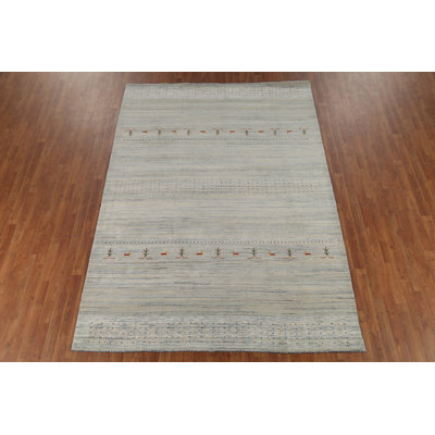 Handmade Striped Gabbeh Oriental Area Rug