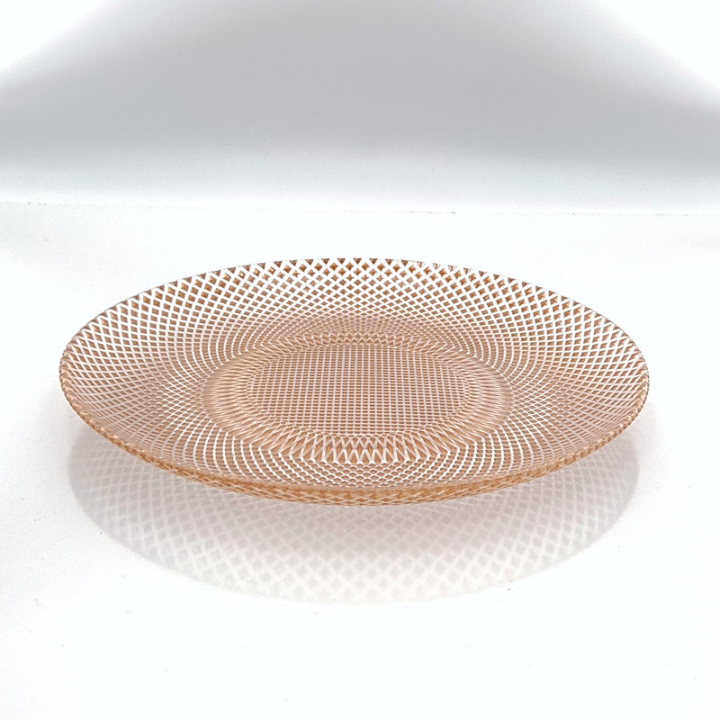 Assiette plate en verre doré Marquis, Rose Gold