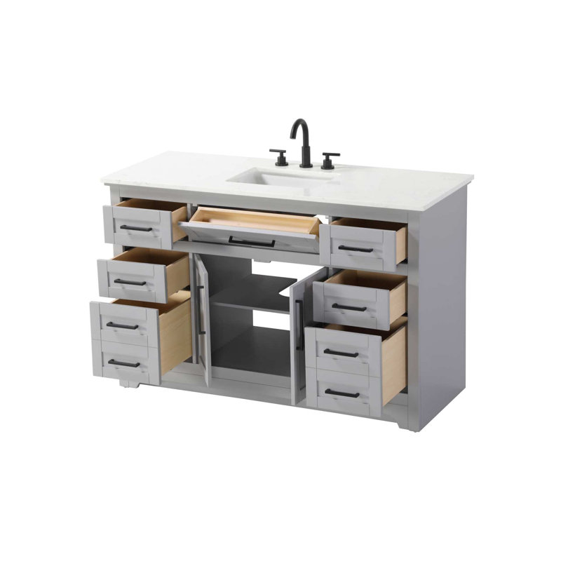 Meuble-lavabo simple 54 po gris, Gris, 54"