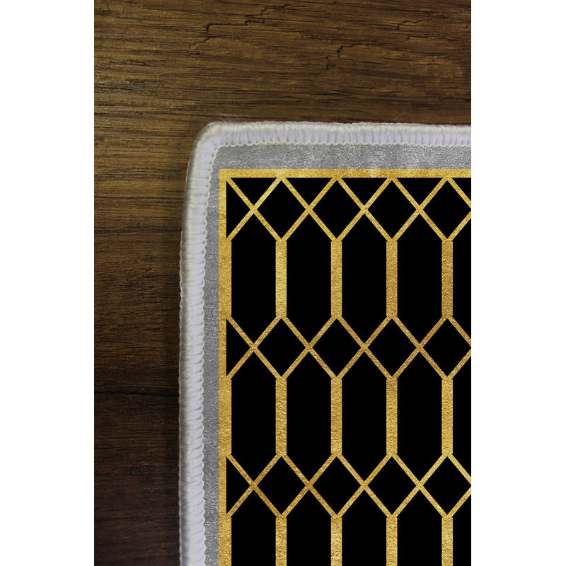 Antibacterial Area Rug, Black, 31.5 x 47.2 Inches | 100% Polyester, 650 g/m², 0.16 in Pile Height | Eco-Friendly, Non-Slip PVC Dot Underside, Machine Washable, Digital Print | Perfect for Living Room & Bedroom Decor