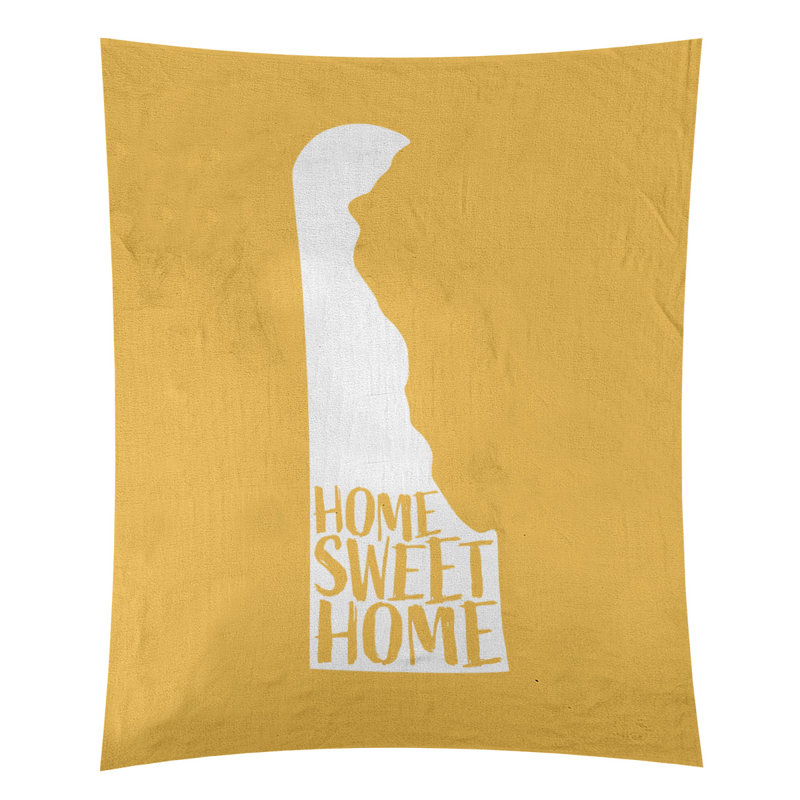 Tapisserie Home Sweet Delaware, H 27,5 po x l 37,5 po, Jaune